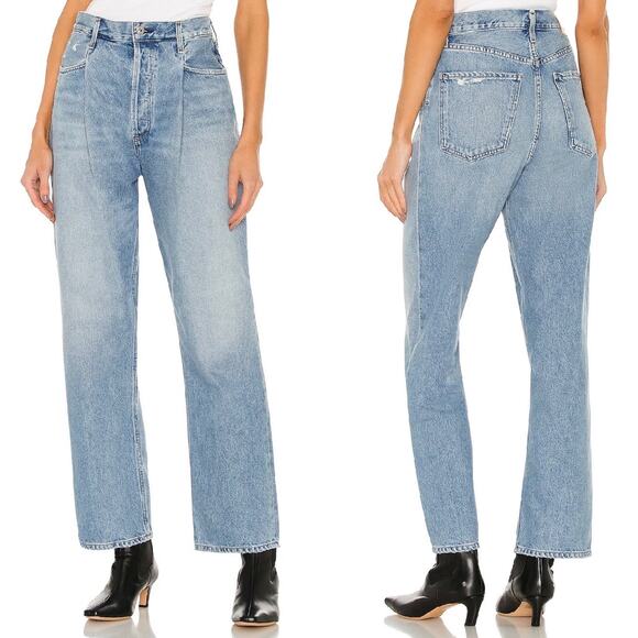 Citizens of Humanity Franca Pleated Front Jeans Spirited Wash Size 24 - Picture 1 of 7